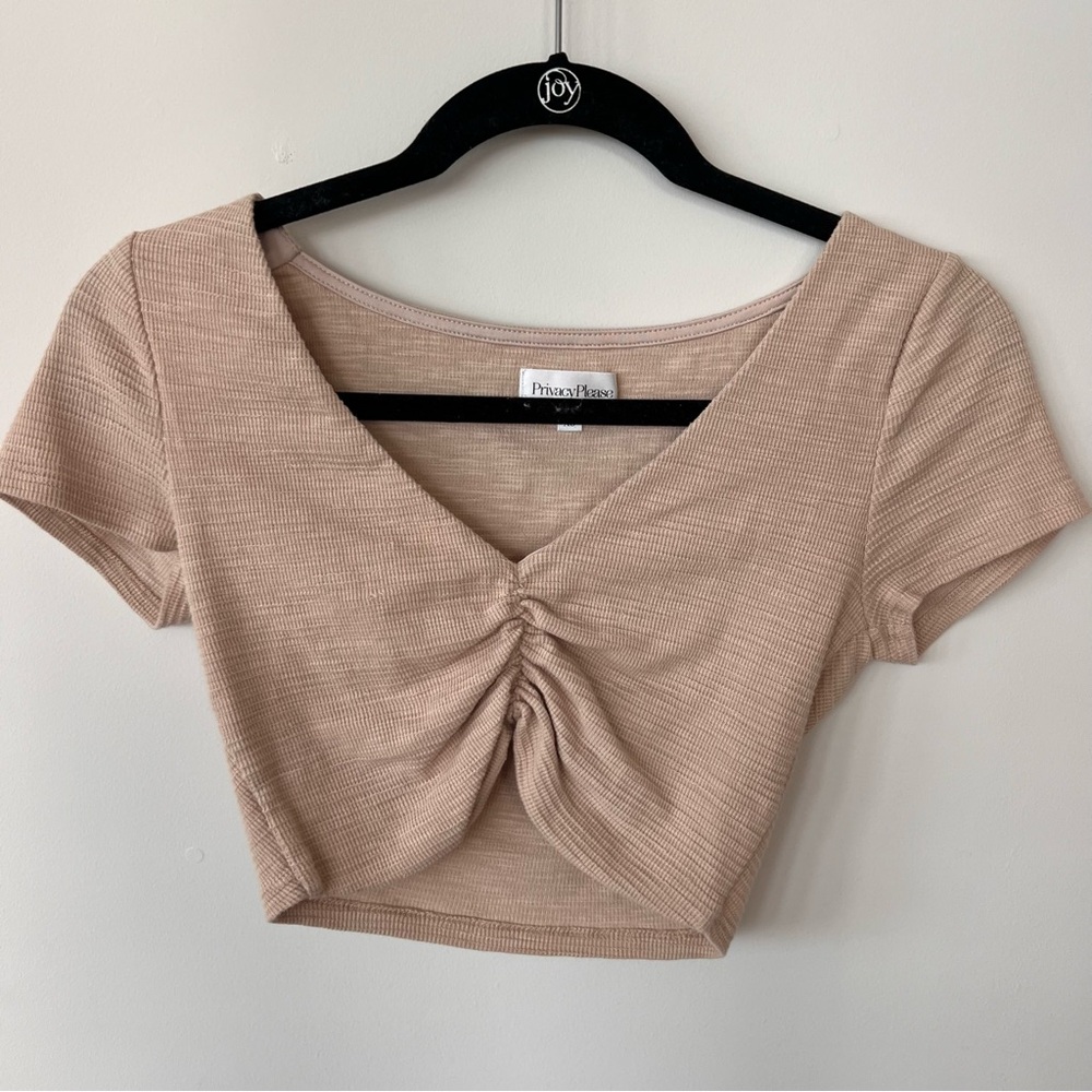 Privacy Please XS Tan Crop Top